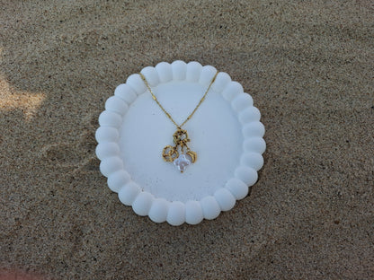 Kleeblatt Charm - Pearl