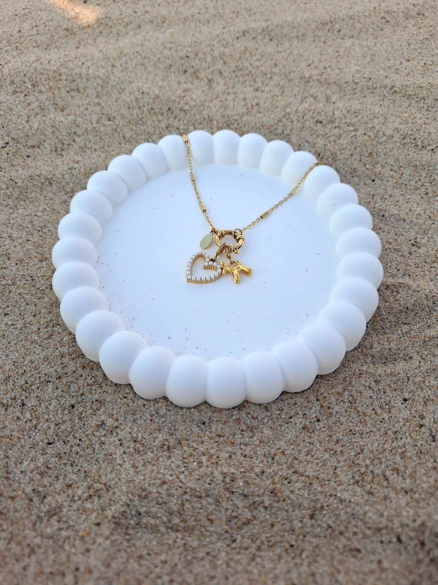 Herzchen Charm - Pearl