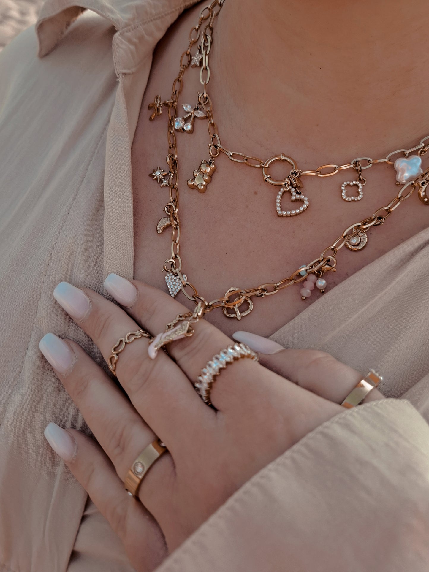 Herzchen Charm - Pearl